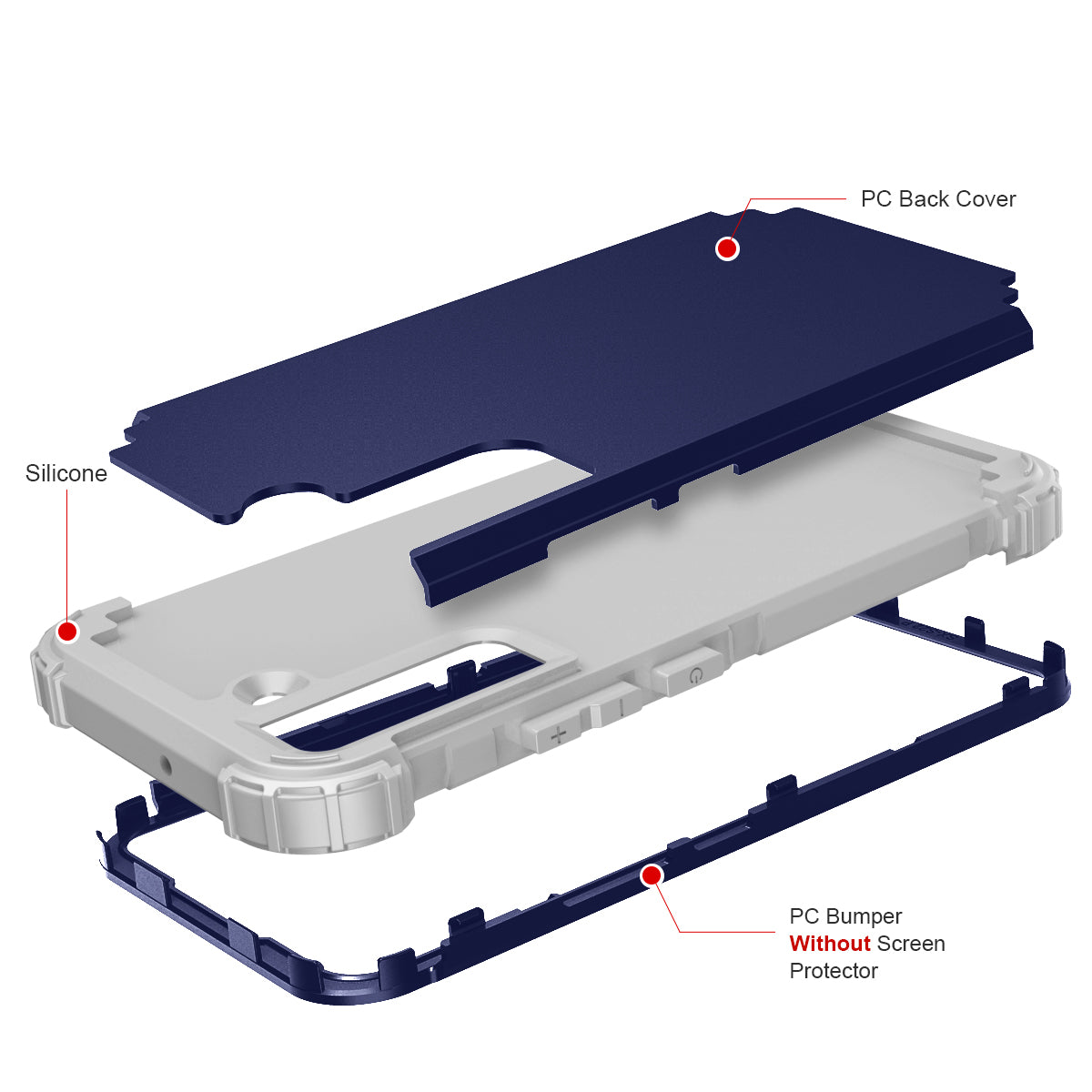 For Samsung Galaxy S23 Drop Protection 3-In-1 Phone Shell PC Silicone Phone Case Shockproof Mobile Phone Cover For Samsung Galaxy S23 Drop Protection 3-In-1 Phone Shell PC Silicone Phone Case Shockproof Mobile Phone Cover